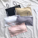 Fashion Women Sling Tube Top Sexy Bra Top Breathable Chest Pad Wearing Underwear Seamless Ice Silk Breast Wrap Lingerie Female