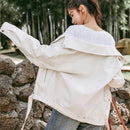 FTLZZ 2022 New Spring Women Pu Leather Motorcycle Jacket Female With Belt Solid Color Jackets Ladys Loose Casual Jacket