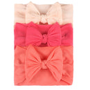 3/4/5/6Pcs/set Cute Bowknot Baby Headband Turban Solid Color Newborn Baby Girls Elastic Hair Bands Soft Nylon Hair Accessories