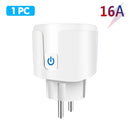 Aubess Tuya Wifi Smart Socket, EU 16A Alexa/ Alice Voice Remote Timer Plug, Smart Home Via Smart Life Real-time Power Monitoring