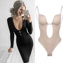 Sexy Full Bodyshaper Bra Women Deep V Convertible Bra Thong Shapewear Backless Invisible Push Up Underwear Slimming Bodysuit