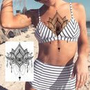 Sexy Black Henna Temporary Tattoos For Women Girls Body Art Decoration Fake Jewelry Chains Waterproof Mandala Flower Tatoos Kit