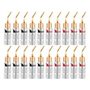 20pcs/10pairs Nakamichi BANANA PLUGS 24K Gold-plated 4MM Banana Connector with Screw Lock For Audio Jack Speaker Plugs Black&Red