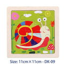 11X11CM Kids Wooden Puzzle Toy Vehicle Animal Jigsaw Cartoon Animal Traffic Tangram Toys Educational Toys Puzzles for Kids Gifts