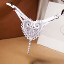 Embroidery Flower Massage Beads G-String Women T Panties Beautiful Sexy Mini Buttocks Low Rise Whore Thong Briefs Lingeries