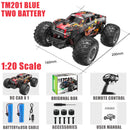 BEZGAR TM201 Remote Control Car,2.4GHz Rc Car All-Terrain 15Km/h 1:20 Off-Road Monster Truck Toy Christmas Present for Children