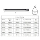 20pcs Plastic Reusable Cable Zip Ties 8*200/250/300/450 Releasable Nylon May Loose Slipknot 8/10 Inch Recycle Detachable Bundle