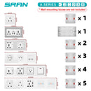 SRAN eu 2gang Power socket,16A electrical plug grounded Hide LED indicator,double Socket with USB, 146*86mm pc panel wall socket