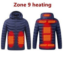 2021 NWE Men Winter Warm USB Heating Jackets Smart Thermostat Pure Color Hooded Heated Clothing Waterproof Warm Jackets