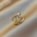 Korea New Fashion Jewelry Exquisite 14K Real Gold Plated AAA Zircon Ring Elegant Women&
