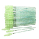 50 Pcs Disposable Crystal Eyelash brush Mascara Wands Applicator Diamond Eye Lash brushes Eyelash Extension women Makeup tools