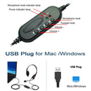 kebidu 3.5mm Noise Cancelling Wired Headphones Microphone Universal USB Headset With Microphone For PC /Laptop/Computer