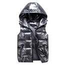 Women Winter Vests Hooded 2022 New Short Bright Color Vest Cotton Padded Jacket Sleeveless Female Winter Waistcoat Vest