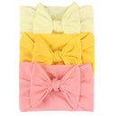 3/4/5/6Pcs/set Cute Bowknot Baby Headband Turban Solid Color Newborn Baby Girls Elastic Hair Bands Soft Nylon Hair Accessories