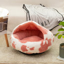 Winter Long Plush Pet Cat Bed Round Cat Cushion Cat House 2 In 1 Warm Cat Basket Cat Sleep Bag Cat Nest Kennel For Small Dog Cat