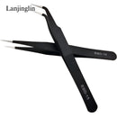 1PC Stainless Steel Straight and Curved Eyelashes Tweezers Eyelash Extension Tweezers Makeup Tools for False Eyelashes