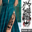sexy fake tattoo for woman waterproof temporary tattoos large leg thigh body tattoo stickers peony lotus flowers fish dragon