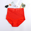 V-neck High Waist Underwear Women Cotton Lace Panties Hot Temptation Girls Belly Briefs