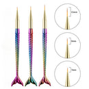 3Pcs Acrylic French Stripe Nail Art Liner Brush Set 3D Tips Manicure Ultra-thin Line Drawing Pen UV Gel Brushes Painting Tools