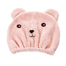 Children Cute Bear Bathing Drying Towel Head Wrap Soft Cotton Microfiber Quickly Dry Hair Elastic Hat Hair Turban For Girl