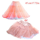 Women Lolita Cosplay Petticoat A-Line Puffy Tutu Skirt Layered Tulle Ballet Dance Pettiskirts Big Bowknot Underskirt
