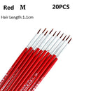 20Pcs Makeup Drawing Pen Nail Art Brush Fine Hand Painted Thin Hook Line Pen Nylon Brush Acrylic Painting Pen Nail Art Supplies