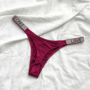 Sexy Rhinestone Thong Low Waist Panties Women Comfort Ice Silk Seamless Lingerie G String Cotton Breathable Intimates Underwear