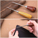 LMDZ Wooden Handle Awls DIY Leather Tent Sewing Awl Shoes Repair Tool Hand Stitcher Leather craft Awl Punch Hole Leather Tools