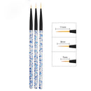 3PCS/Set Professional Liner Painting Pen Nail Art Brush Nail Art UV Gel Brush Pen Art Salon Home Use Gel Nail Brush Durable New
