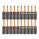 20pcs/10pairs Nakamichi BANANA PLUGS 24K Gold-plated 4MM Banana Connector with Screw Lock For Audio Jack Speaker Plugs Black&Red