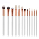 GUJHUI 12Pcs Professional Eyes Makeup Brushes Set Wood Handle Eyeshadow Eyebrow Eyeliner Blending Powder Smudge Brush