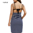 YILINHAN New Fashion Scarf Women Bathing Suit Bikini Swimwear Striped Sling Cover Up Backless Beach Maxi Dress Wrap Pareo