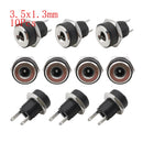 10Pcs DC Connectors 5.5x2.1mm 3.5x1.3mm DC Power Plug Male Female Jack Socket Nut Panel Mount DC Power Adapter Connector 5.5*2.1