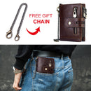 Genuine Leathe Men Wallet RFID Luxury Desig Bifold Short Wallets Male Hasp Vintage Purse Coin Pouch Multi-functional Card Pocket