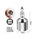 Ratchet Wrench Socket Converter Sleeve Head Adapter 1/2 "Big Fly To 3/8" Fly To 1/4 "Stainless Steel to 1/4" To 1/2 "To 3/8"