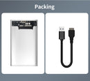 TISHRIC Transparent HDD Case USB 3.0 Type C For SSD External Hard Disk Drive HDD Box/Enclosure 2.5 HD Optibay SATA to USB 6Gbps