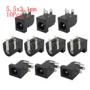 10Pcs DC Connectors 5.5x2.1mm 3.5x1.3mm DC Power Plug Male Female Jack Socket Nut Panel Mount DC Power Adapter Connector 5.5*2.1