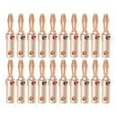 20pcs/10pairs Nakamichi BANANA PLUGS 24K Gold-plated 4MM Banana Connector with Screw Lock For Audio Jack Speaker Plugs Black&Red
