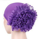 JTVOVO 2022 New Pure Color Milk Silk Pan Flower Hat Muslim Stretch Toe Cap Dubai Arab Women&