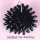 Clear Nature Black False Tips For Nail Art Display Oval Fan Style Nail Swatch Polish Stand Tips Practice Manicure Tools BEA23-2