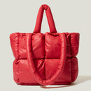 Fashion Large Tote Padded Handbags Designer Quilted Women Shoulder Bags Luxury Nylon Down Cotton Crossbody Bag Winter Purse 2022
