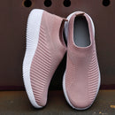 Women Flats Shoes Plus Size 43 Breathable Mesh Platform Sneakers Women Slip on Soft Ladies Casual Shoes Woman Knit Sock Flats 36