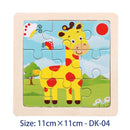 11X11CM Kids Wooden Puzzle Toy Vehicle Animal Jigsaw Cartoon Animal Traffic Tangram Toys Educational Toys Puzzles for Kids Gifts