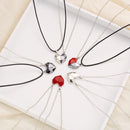 2Pcs/Lot Magnetic Couple Necklace Friendship Heart Pendant Distance Faceted Charm Necklace Women Valentine&