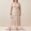 Dresses For Women 2022 Elegant Vintage Floral Dress Frill Sweetheart Neck Sleeveless Strap Tie Ruffle Hem Summer Beach Dress