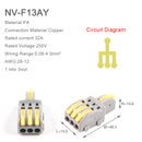 1 Input 2/3/4/5 Output Splitter Quick Spring Splicing Wire Connector Electric Cable Terminal Block Push In With Operation Lever