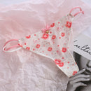 Cute Girls Ladies Mesh T-Back T-String Thongs Sexy Panties Transparent Strawberry Cherry Low-Waisted Seamless Underwear Women