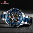 Luxury Brand NAVIFORCE Digital Sport Watch For Men Steel Band Waterproof Chronograph Alarm Clock Luminous Quartz Wrist watch Man