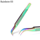 Stainless Steel Eyelashes Tweezers Professional For Lashes Extension Gold Decor Anti-static Eyebrow Tweezers Eyelash Extension