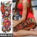 sexy fake tattoo for woman waterproof temporary tattoos large leg thigh body tattoo stickers peony lotus flowers fish dragon